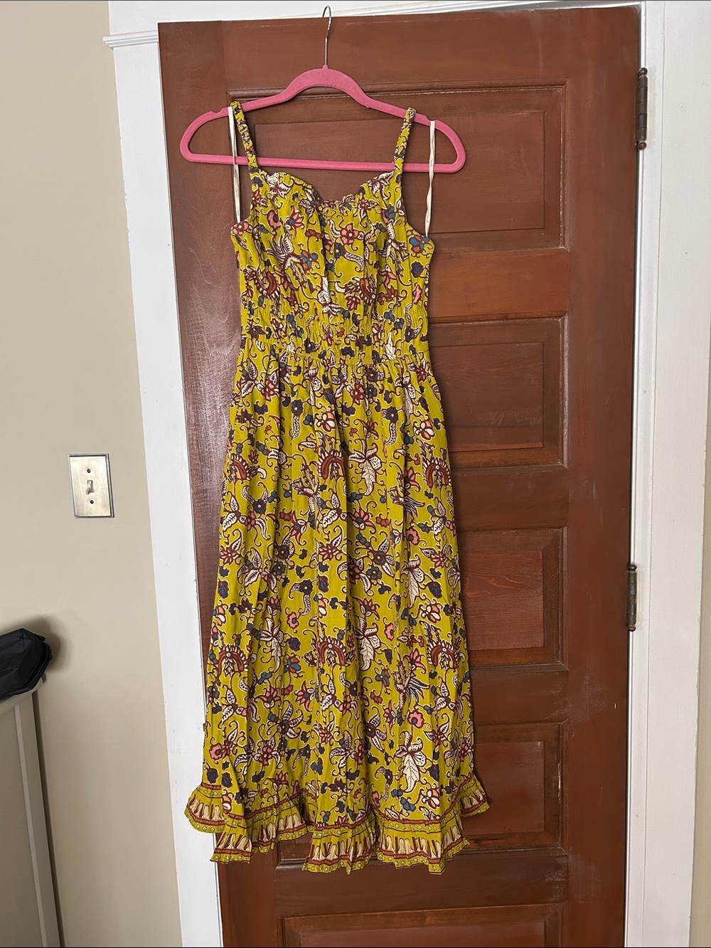 Cleobella Yellow Floral Sundress with Ruffle Hem
